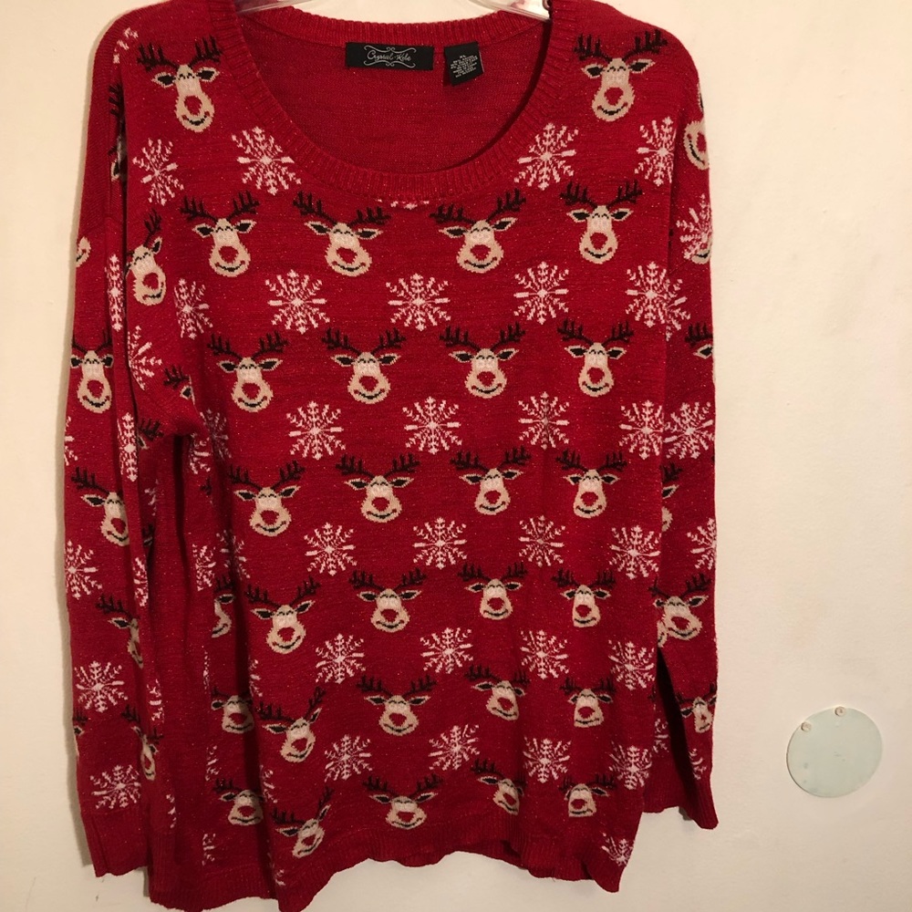 Womens crystal kobe Reindeer sweater size xl
